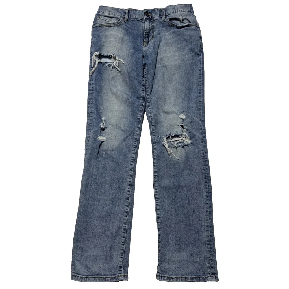 AEROPOSTALE SLIM Men 32X32 Distressed Stretch Denim Blue‎ Jeans